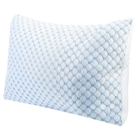 Cooling Memory Foam Pillow Ventilated Soft Bed Pillow with Cooling Gel Infused Memory Foam Heat Moisture Reducing Cooling Fiber Breathable Machin