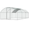VEVOR Large Metal Chicken Coop with Run, 9.8x19.3x6.5 ft Walk-in Chicken Runs for Yard with Cover