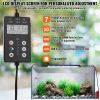 VEVOR Aquarium Light with LCD Monitor, 14W Full Spectrum Fish Tank Light with 24/7 Natural Mode