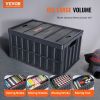 VEVOR Collapsible Storage Bins with Lids, 65L 3 Packs, Folding Plastic Stackable Utility Crates with Handles, Large Heavy Duty Containers for Clothes